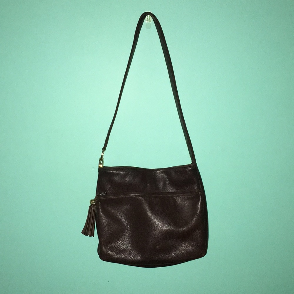 Vintage Dark Brown Faux Leather Purse